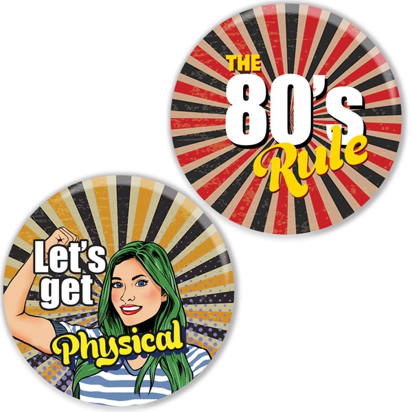 80's Girl Pinback Buttons