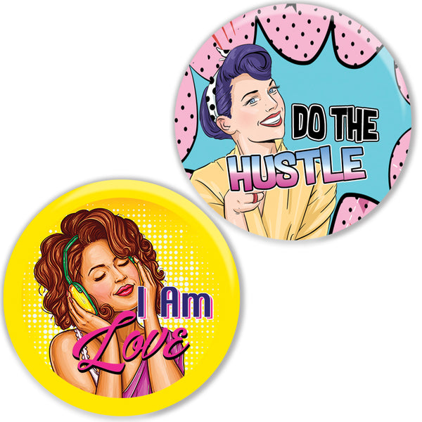 80's Girl Pinback Buttons