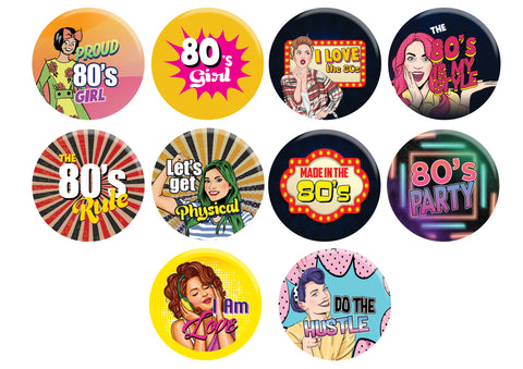 80's Girl Pinback Buttons
