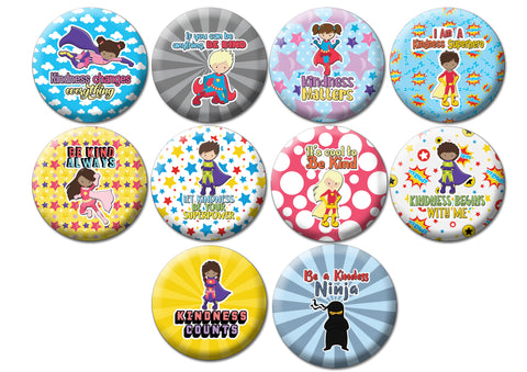 Creanoso Kids Pinback Buttons - Superhero (10-Pack) - Premium Quality Gift Ideas for Children, Teens, & Adults for All Occasions Party Favor & Giveaways