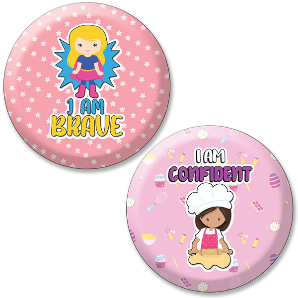 Creanoso Confidence and Self Worth Building Pinback Buttons (10-Pack) - - Premium Quality Gift Ideas for Children, Teens, & Adults for All Occasions Party Favor & Giveaways