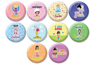Creanoso Confidence and Self Worth Building Pinback Buttons (10-Pack) - - Premium Quality Gift Ideas for Children, Teens, & Adults for All Occasions Party Favor & Giveaways