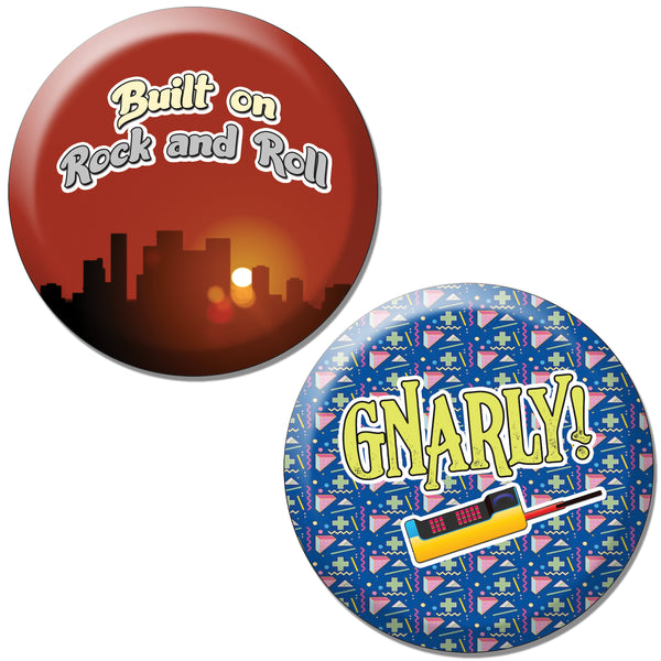 Creanoso Pinback Buttons - Everything 80's (10-Pack) - Premium Quality Gift Ideas for Children, Teens, & Adults for All Occasions - Stocking Stuffers Party Favor & Giveaways