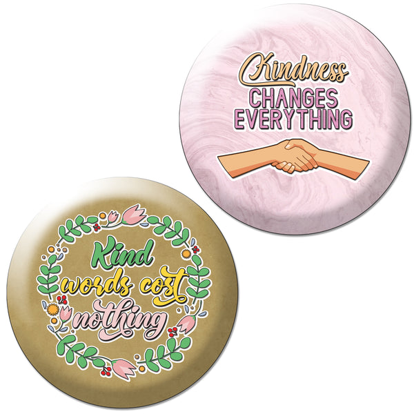 Creanoso Pinback Buttons - Kindness (10-Pack) - Stocking Stuffers Premium Quality Gift Ideas for Children, Teens, & Adults - Corporate Giveaways & Party Favors