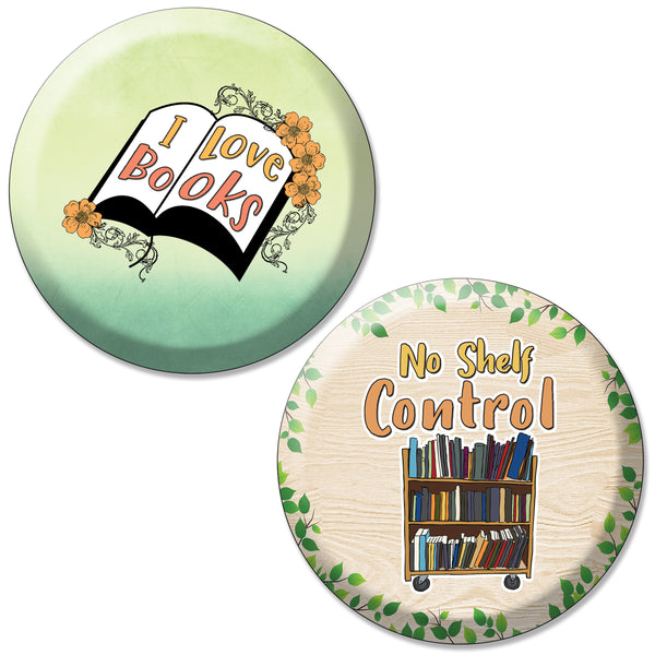 Creanoso Pinback Buttons - Book Lover (10-Pack) - Premium Quality Gift Ideas for Teens, Adults & Book Lovers Suitable for All Occasions - Stocking Stuffers Party Favor & Giveaways