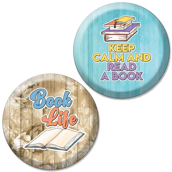 Creanoso Pinback Buttons - Book Lover (10-Pack) - Premium Quality Gift Ideas for Teens, Adults & Book Lovers Suitable for All Occasions - Stocking Stuffers Party Favor & Giveaways
