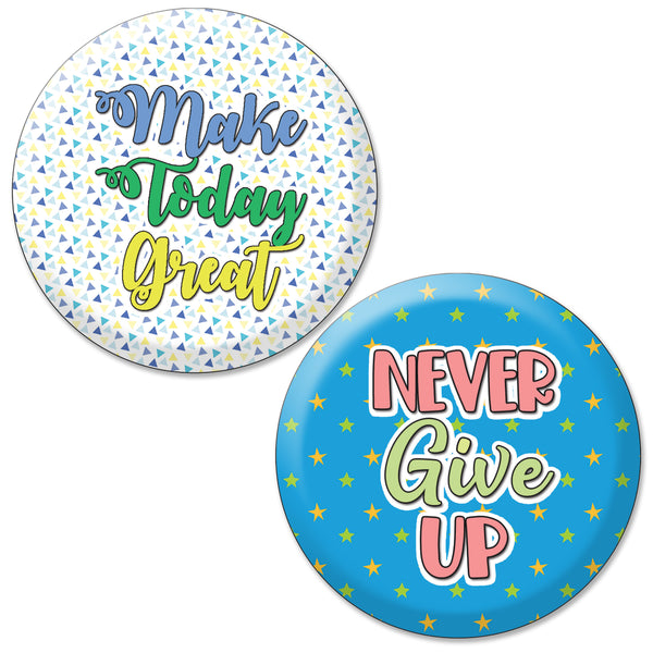 Creanoso Motivational Pinback Buttons - Confetti Words to Inspire (10-Pack) - Premium Quality Gift Ideas for Children, Teens, & Adults for All Occasions