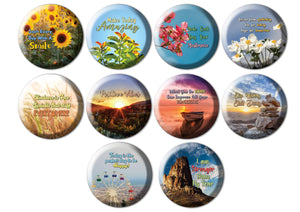 Creanoso Motivational Pinback Buttons - Motivational Pinback Buttons - Daily Positive Thinking - Stocking Stuffers Premium Quality Gift Ideas for Children, Teens, & Adults - Corporate Giveaways