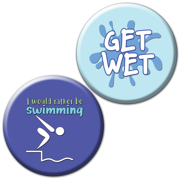 Creanoso Motivational Pinback Buttons - Swimming (10-Pack) - Premium Quality Gift Ideas for Children, Teens, & Adults for All Occasions - Stocking Stuffers Party Favor & Giveaways