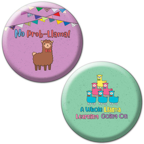 Creanoso Motivational Pinback Buttons - Llama (10-Pack) - Stocking Stuffers Premium Quality Gift Ideas for Children, Teens, & Adults - Corporate Giveaways & Party Favors