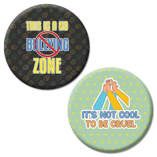 Creanoso Anti-Bullying Pinback Buttons Pins Series 2 (10-Pack) - Stocking Stuffers Premium Quality Gift Ideas for Children, Teens, & Adults - Corporate Giveaways & Party Favors