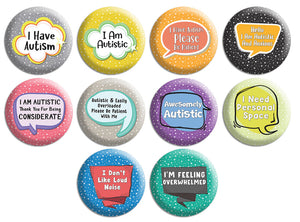 Creanoso Autism Pinback Button Badge (10-Pack) - Premium Quality Gift Ideas for Children, Teens, & Adults for All Occasions - Stocking Stuffers Party Favor & Giveaways