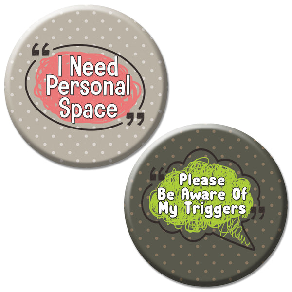 Creanoso PTSD Pinback Button Badge (10-Pack) - Stocking Stuffers Premium Quality Gift Ideas for Children, Teens, & Adults - Corporate Giveaways & Party Favors