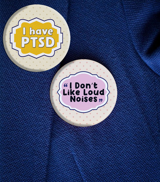 Creanoso PTSD Pinback Button Badge (10-Pack) - Stocking Stuffers Premium Quality Gift Ideas for Children, Teens, & Adults - Corporate Giveaways & Party Favors