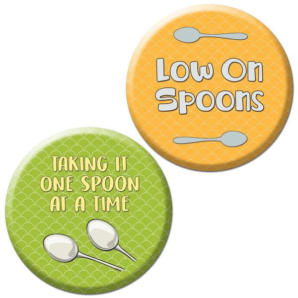 Creanoso Spoon Theory Pinback Button (10-Pack) - Stocking Stuffers Premium Quality Gift Ideas for Children, Teens, & Adults - Corporate Giveaways & Party Favors