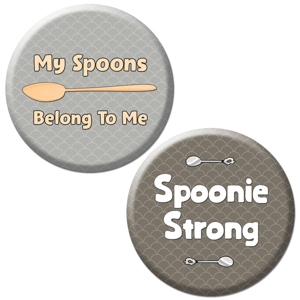 Creanoso Spoon Theory Pinback Button (10-Pack) - Stocking Stuffers Premium Quality Gift Ideas for Children, Teens, & Adults - Corporate Giveaways & Party Favors