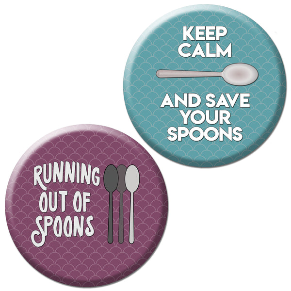 Creanoso Spoon Theory Pinback Button (10-Pack) - Stocking Stuffers Premium Quality Gift Ideas for Children, Teens, & Adults - Corporate Giveaways & Party Favors