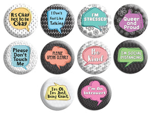 Creanoso Feeling Pinback Buttons (10-Pack) - Stocking Stuffers Premium Quality Gift Ideas for Children, Teens, & Adults - Corporate Giveaways & Party Favors