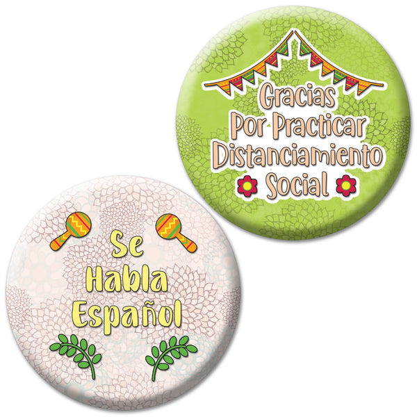 Creanoso Spanish Pinback Buttons - Learn Espanol (10-Pack) - Premium Quality Gift Ideas for Children, Teens, & Adults for All Occasions - Stocking Stuffers Party Favor & Giveaways