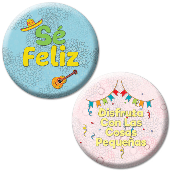 Creanoso Spanish Pinback Buttons - Learn Espanol (10-Pack) - Premium Quality Gift Ideas for Children, Teens, & Adults for All Occasions - Stocking Stuffers Party Favor & Giveaways