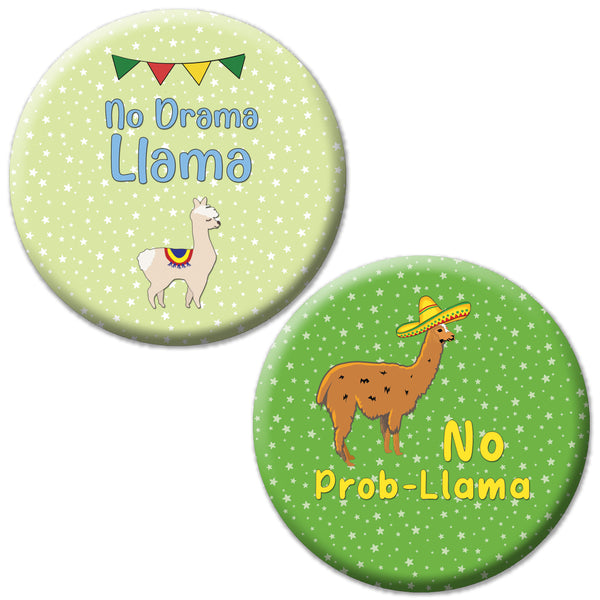Creanoso Spanish Pinback Buttons - Llama Badge (10-Pack) - Premium Quality Gift Ideas for Children, Teens, & Adults for All Occasions - Stocking Stuffers Party Favor & Giveaways