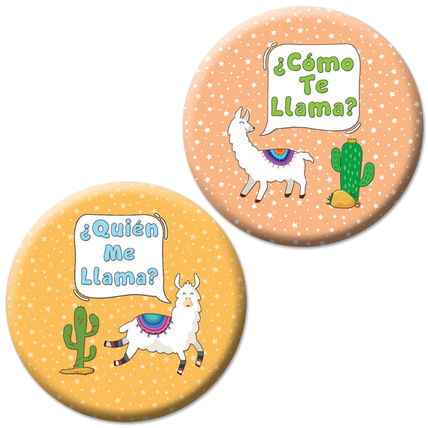 Creanoso Spanish Pinback Buttons - Llama Badge (10-Pack) - Premium Quality Gift Ideas for Children, Teens, & Adults for All Occasions - Stocking Stuffers Party Favor & Giveaways