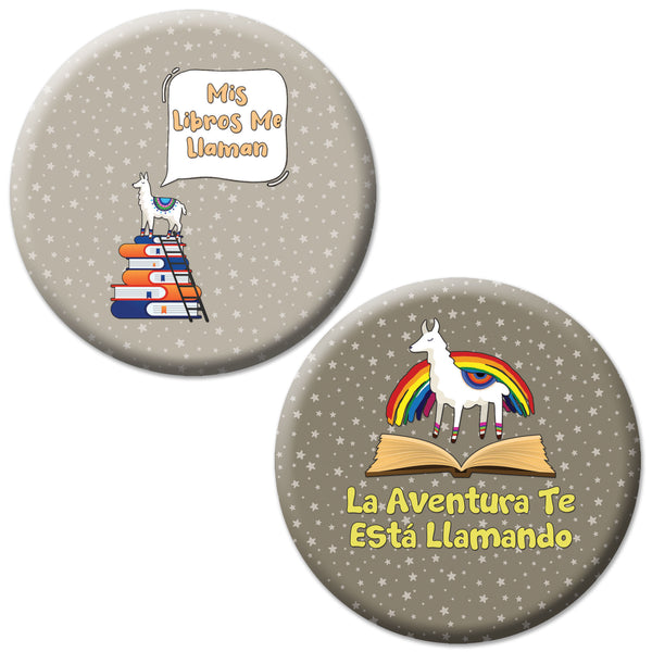 Creanoso Spanish Pinback Buttons - Llama Badge (10-Pack) - Premium Quality Gift Ideas for Children, Teens, & Adults for All Occasions - Stocking Stuffers Party Favor & Giveaways