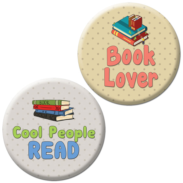 Pinback Buttons - Book Lovers Readers Badge (10-Pack) - Premium Quality Gift Ideas for Children, Teens, & Adults for All Occasions - Stocking Stuffers Party Favor & Giveaways