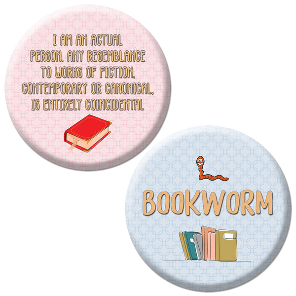 Creanoso Pinback Buttons - Readers Gifts Book Badge (10-Pack) - Stocking Stuffers Premium Quality Gift Ideas for Children, Teens, & Adults - Corporate Giveaways & Party Favors