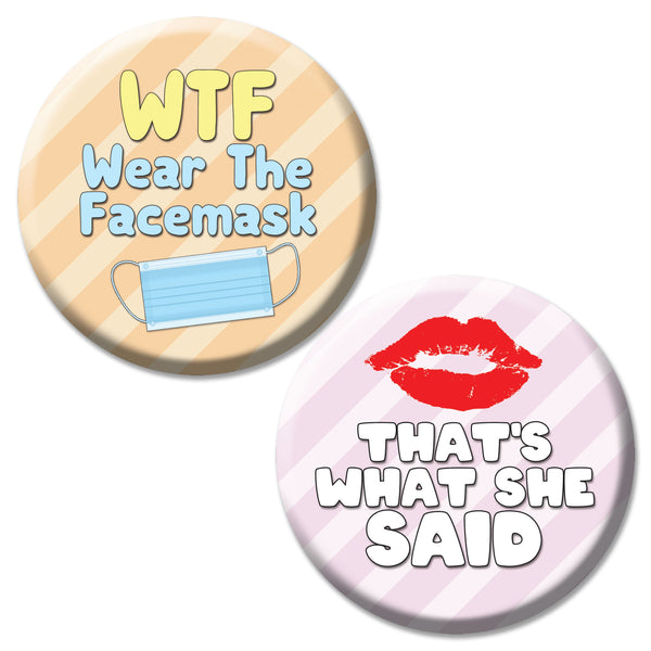 Creanoso Funny Pinback Buttons - Funny sayings (10-Pack) - Premium Quality Gift Ideas for Children, Teens, & Adults for All Occasions - Stocking Stuffers Party Favor & Giveaways