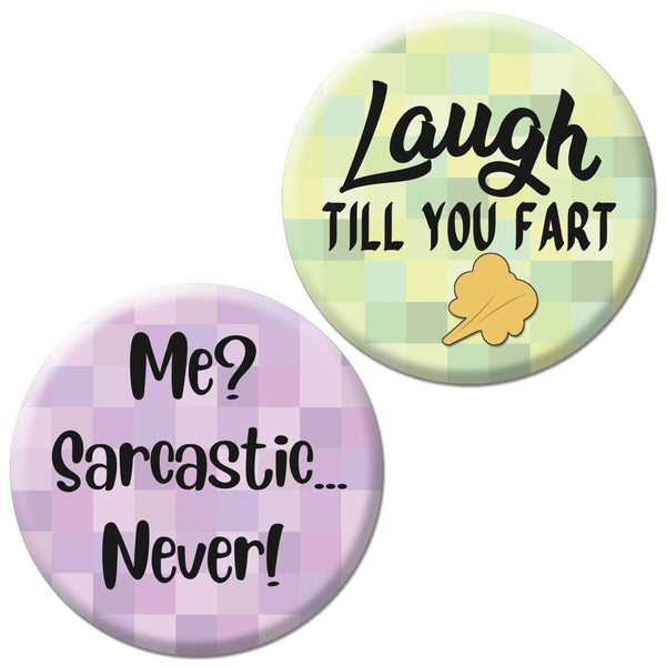 Creanoso Funny Pinback Buttons - Sarcasm (10-Pack) - Premium Quality Gift Ideas for Children, Teens, & Adults for All Occasions - Stocking Stuffers Party Favor & Giveaways