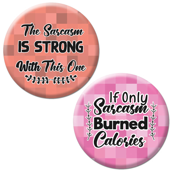 Creanoso Funny Pinback Buttons - Sarcasm (10-Pack) - Premium Quality Gift Ideas for Children, Teens, & Adults for All Occasions - Stocking Stuffers Party Favor & Giveaways