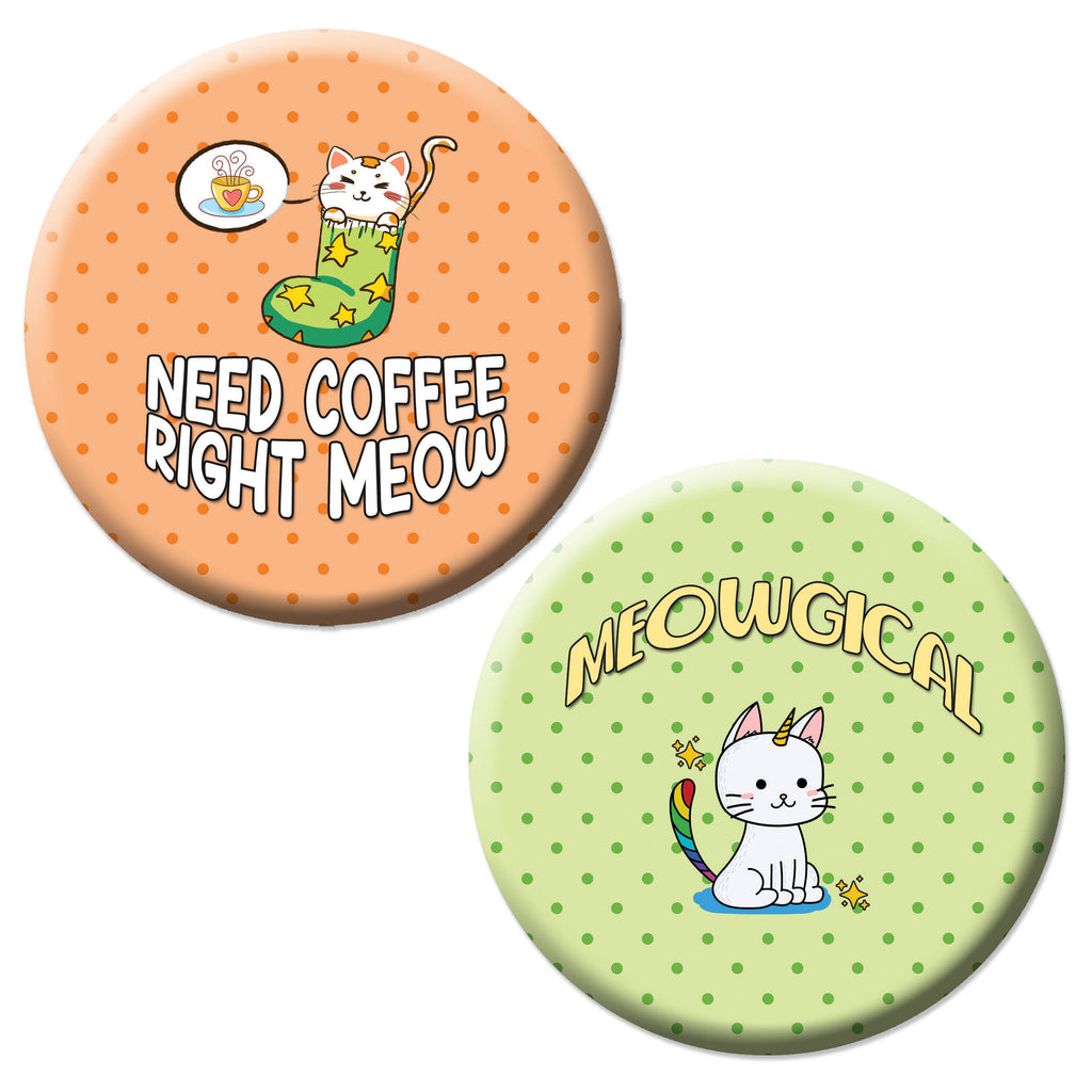 Creanoso Funny Shy Button Pins (1-Set X 10 Buttons) - Stocking Stuffer