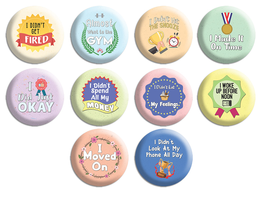 Funny and Cute Adulting Pinback Button (10-Pack)