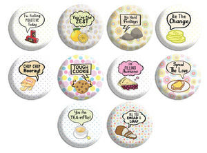 Creanoso Creanoso Inspiring Puns Pinbuttons (10-Pack) - Stocking Stuffers Premium Quality Gift Ideas for Children, Teens, & Adults - Corporate Giveaways & Party Favors