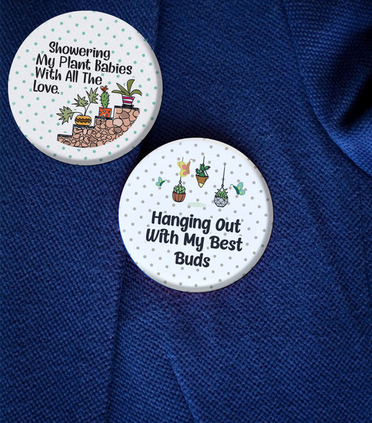 Creanoso Plant Parent Pinback Buttons (10-Pack) - Classroom Reward Incentives for Students and Children - Stocking Stuffers Party Favors & Giveaways for Teens & Adults