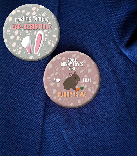 Cute Rabbit Pinback Button Badge (10-Pack)