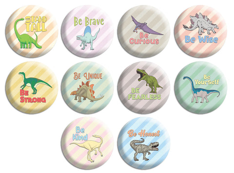 Positive Dinosaur Pinback Button (10-Pack)