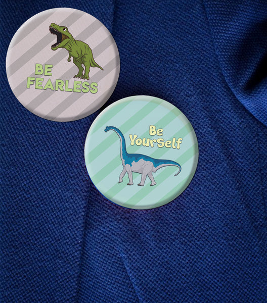 Positive Dinosaur Pinback Button (10-Pack)