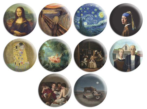 Famous Painting Pinback Button Series 1 (10-Pack)