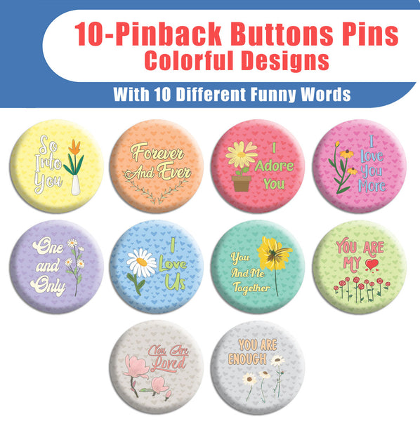 Love Affirmations Pinback Buttons (10-Pack)