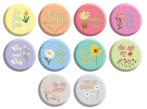 Love Affirmations Pinback Buttons (10-Pack)