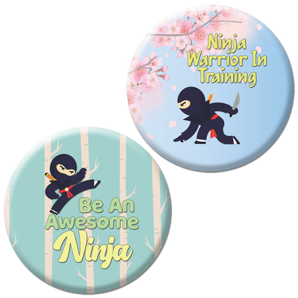 Funny Ninja Pinbuttons (10-Packs)