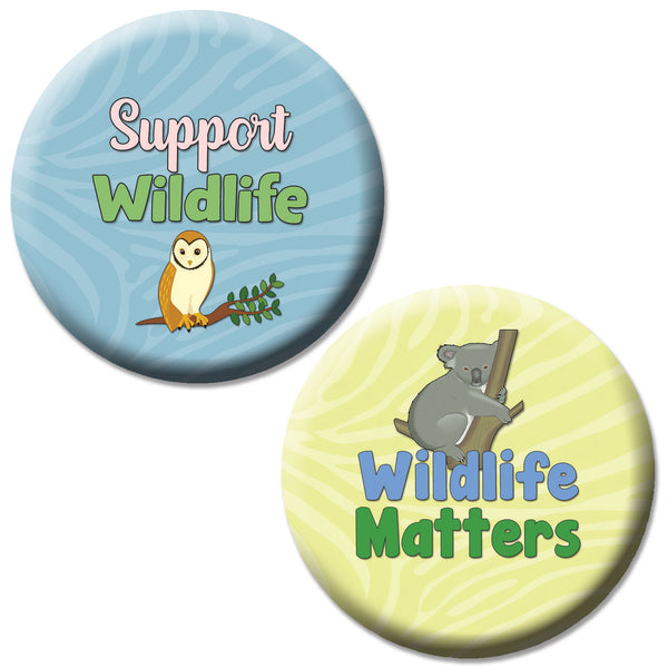 CreanosoI Love Wildlife Pinbuttons (10-Pack) - Premium Quality Gift Ideas for Children, Teens, & Adults for All Occasions - Stocking Stuffers Party Favor & Giveaways