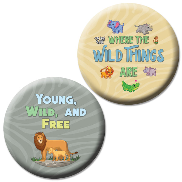 CreanosoI Love Wildlife Pinbuttons (10-Pack) - Premium Quality Gift Ideas for Children, Teens, & Adults for All Occasions - Stocking Stuffers Party Favor & Giveaways