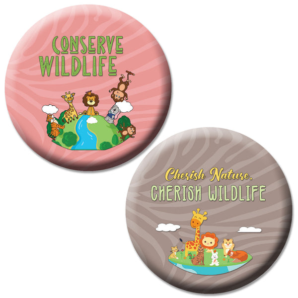 CreanosoI Love Wildlife Pinbuttons (10-Pack) - Premium Quality Gift Ideas for Children, Teens, & Adults for All Occasions - Stocking Stuffers Party Favor & Giveaways