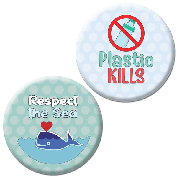 Creanoso Save Ocean Pinback buttons (10-Pack) - Premium Quality Gift Ideas for Children, Teens, & Adults for All Occasions - Stocking Stuffers Party Favor & Giveaways