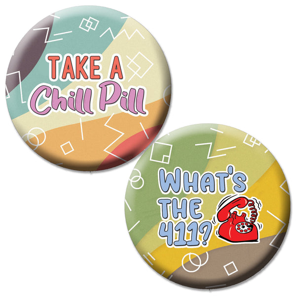 Creanoso Made in the 90's Pinback buttons (10-Pack) - Stocking Stuffers Premium Quality Gift Ideas for Children, Teens, & Adults - Corporate Giveaways & Party Favors