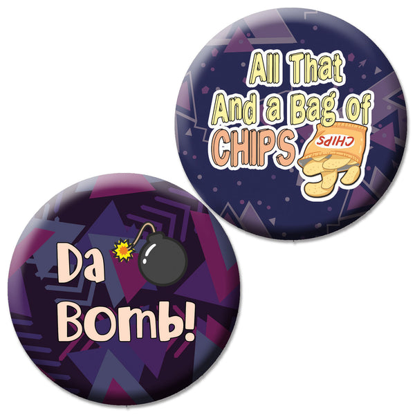 Creanoso Made in the 90's Pinback buttons (10-Pack) - Stocking Stuffers Premium Quality Gift Ideas for Children, Teens, & Adults - Corporate Giveaways & Party Favors