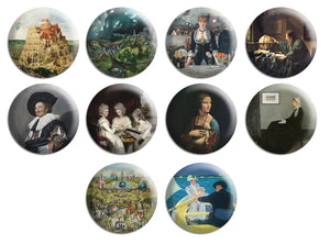 Creanoso Famous Painting Pinback Button Series 3 (10-Pack) - Premium Quality Gift Ideas for Children, Teens, & Adults for All Occasions - Stocking Stuffers Party Favor & Giveaways